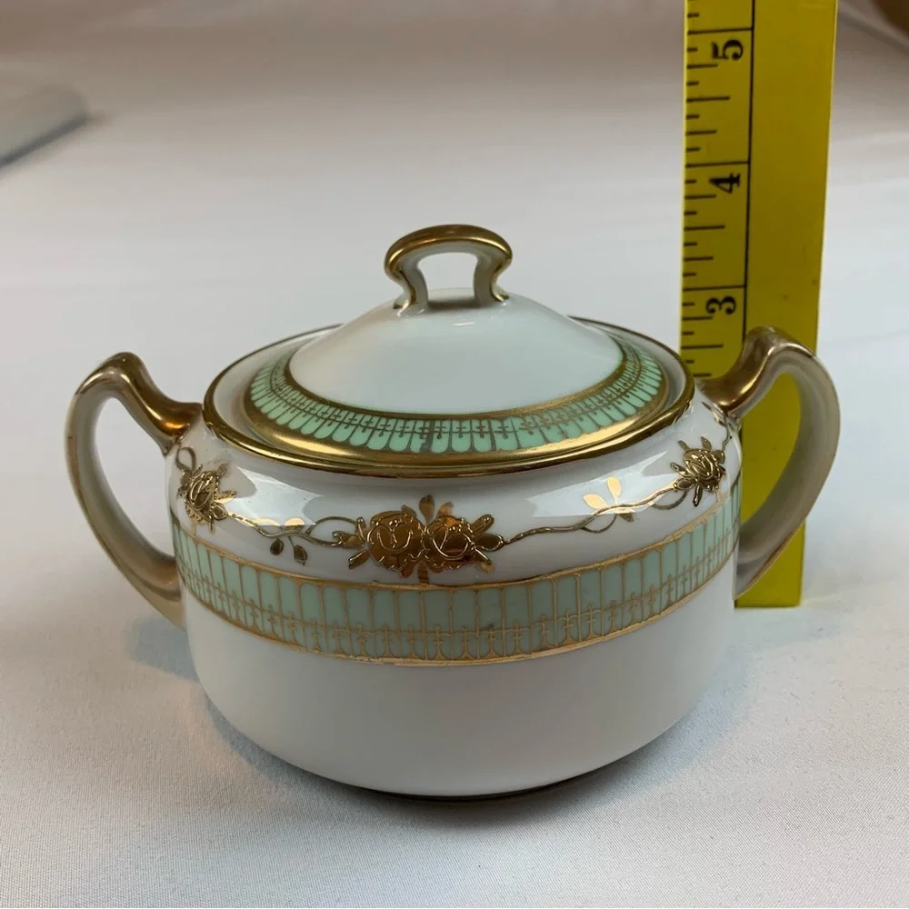 Nippon Hand Painted Moriage Sugar Bowl